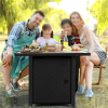 Yaheetech 30  Outdoor Propane Fire Pit Table 50,000 BTU Square Gas Fire Pit with Ceramic Tabletop, Black - Image 3