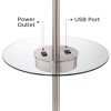 360 Lighting Caper 60 1/2  Nickel Tray Table USB and Outlet Floor Lamp - Image 11