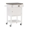White Wood Base with Stainless Steel Metal Top Rolling Kitchen Cart (25.5-in x 18-in x 36-in) - Image 11