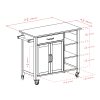 Wood Brown Wood Base with Wood Top Rolling Kitchen Cart (18.9-in x 42.72-in x 35.43-in) - Image 10