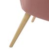14 Karat Home Floral Scalloped Velvet Bucket Armchair, Modern Accent Chair with Tufted Back for Living Room, Pink - Image 7