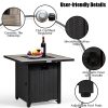 30  Square Propane Gas Fire Pit Table Ceramic Tabletop 50,000 BTU with Cover - Image 3