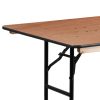 6-Foot Rectangular Wood Folding Banquet Table with Clear Coated Finished Top - Image 9