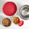 VIKING Culinary Stainless Steel Mixing Bowl Set, 10 piece, Non-slip Silicone Base, Includes Airtight Lids, Dishwasher Safe, Red - Image 3
