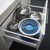 VIKING Culinary Stainless Steel Mixing Bowl Set, 10 piece, Non-slip Silicone Base, Includes Airtight Lids, Dishwasher Safe, Teal - Image 4